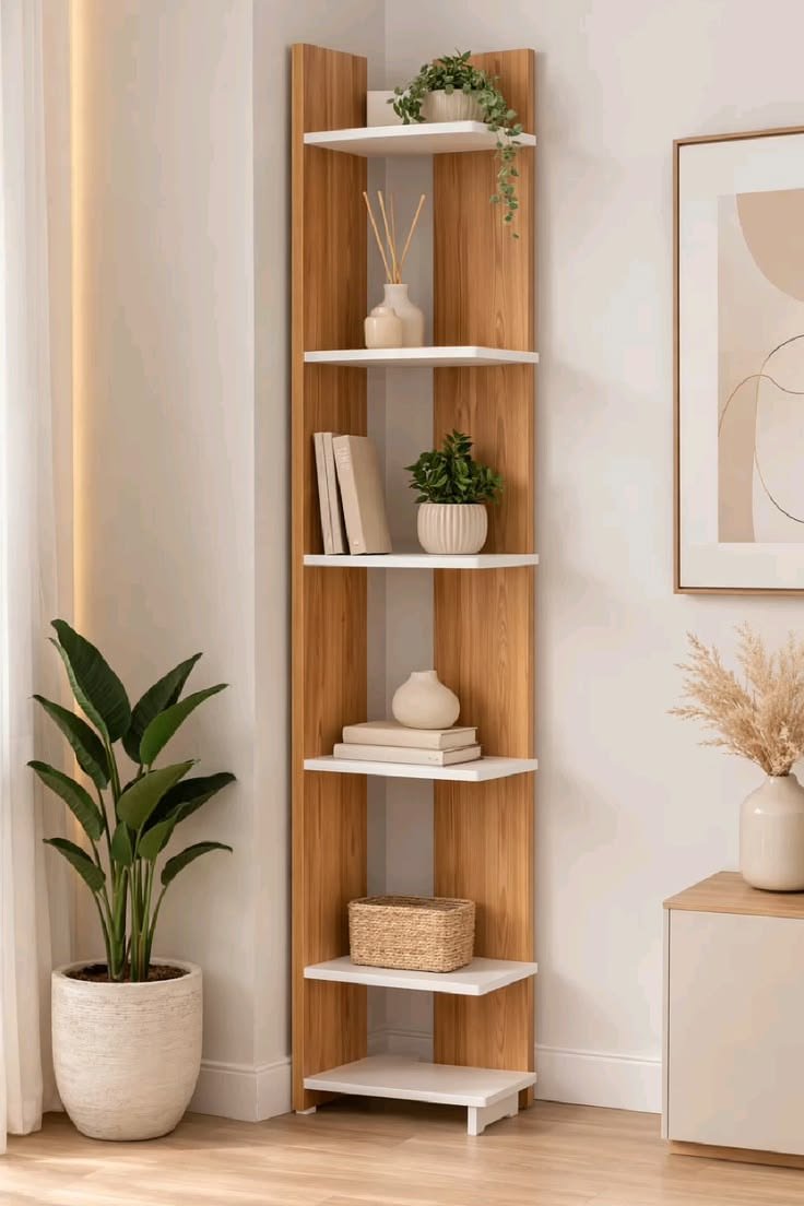 Modern corner shelves